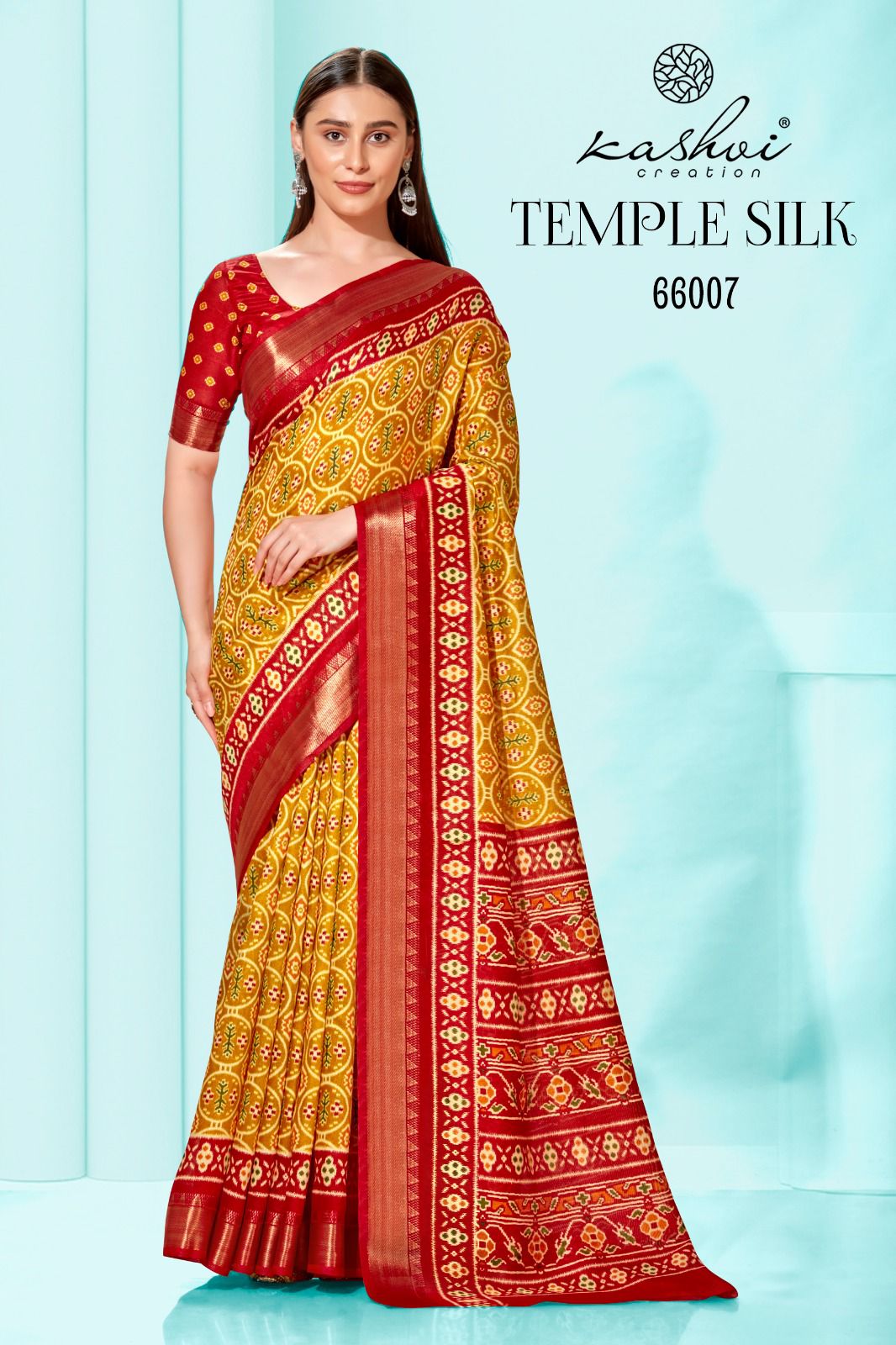 lt kashvi creation temple silk cotton decent look saree catalog