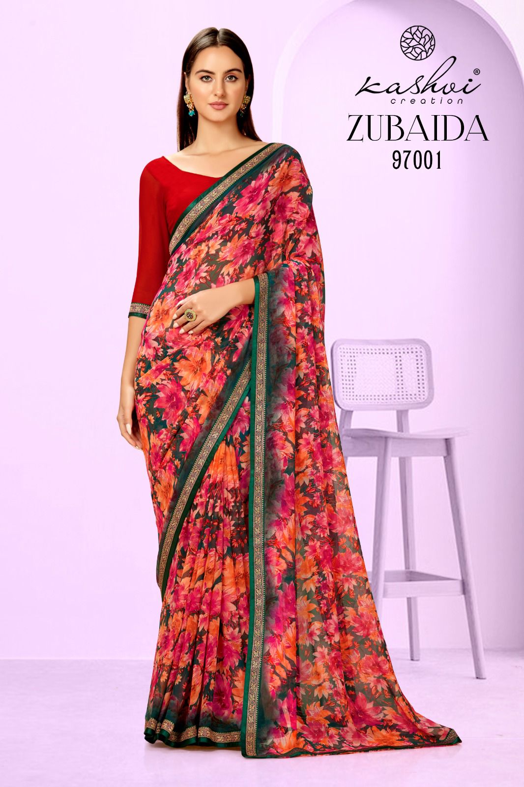 lt kashvi creation zubaida georgette exclusive print saree catalog