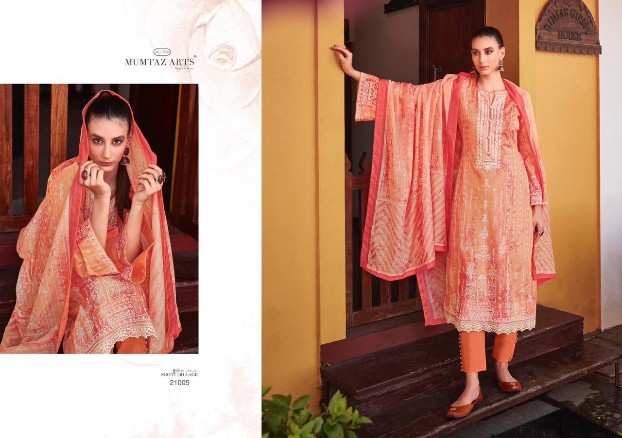 mumtaz art sooti dhage lawn camric catchy look salwar suit catalog