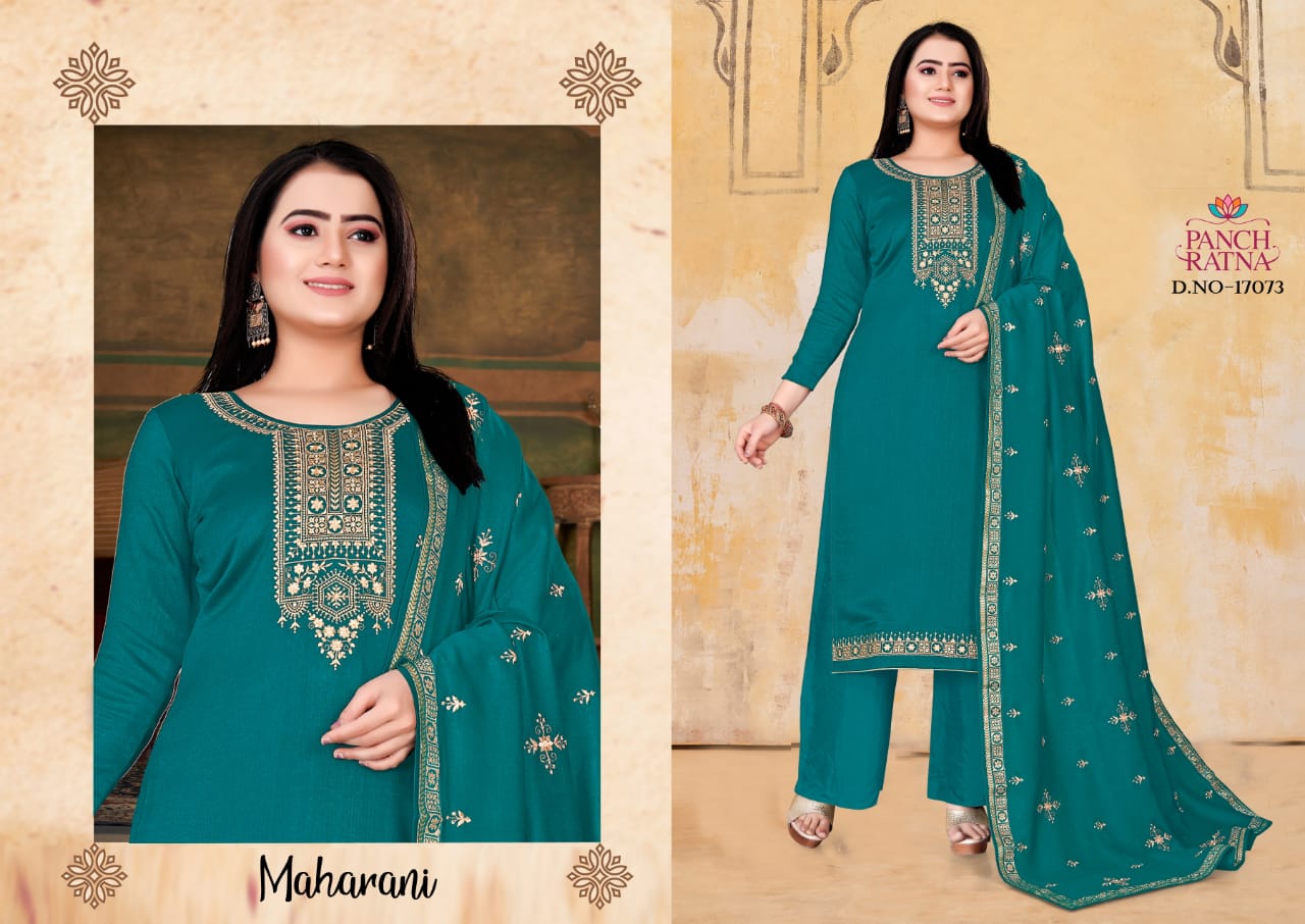 panch ratna maharani silk decent look salwar suit catalog