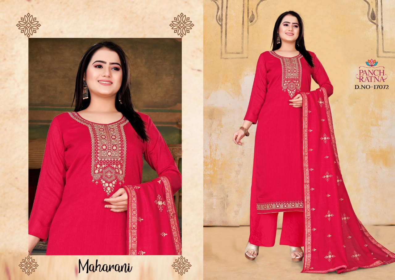 panch ratna maharani silk decent look salwar suit catalog