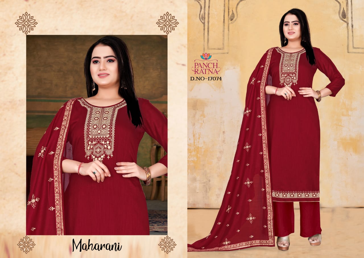 panch ratna maharani silk decent look salwar suit catalog