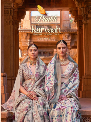 pink lotus pankh Karvaah vol 1 gotta silk catchy look saree catalog