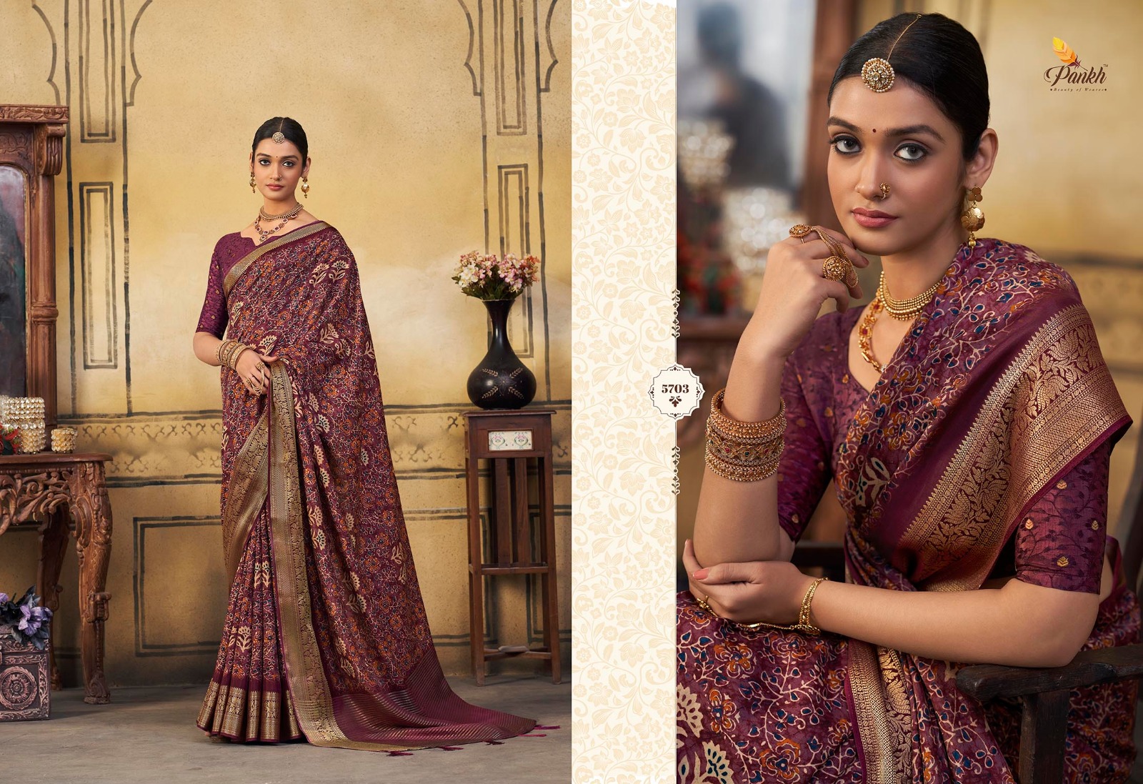 pink lotus pankh Morwen Vol 1 viscose catchy look saree catalog