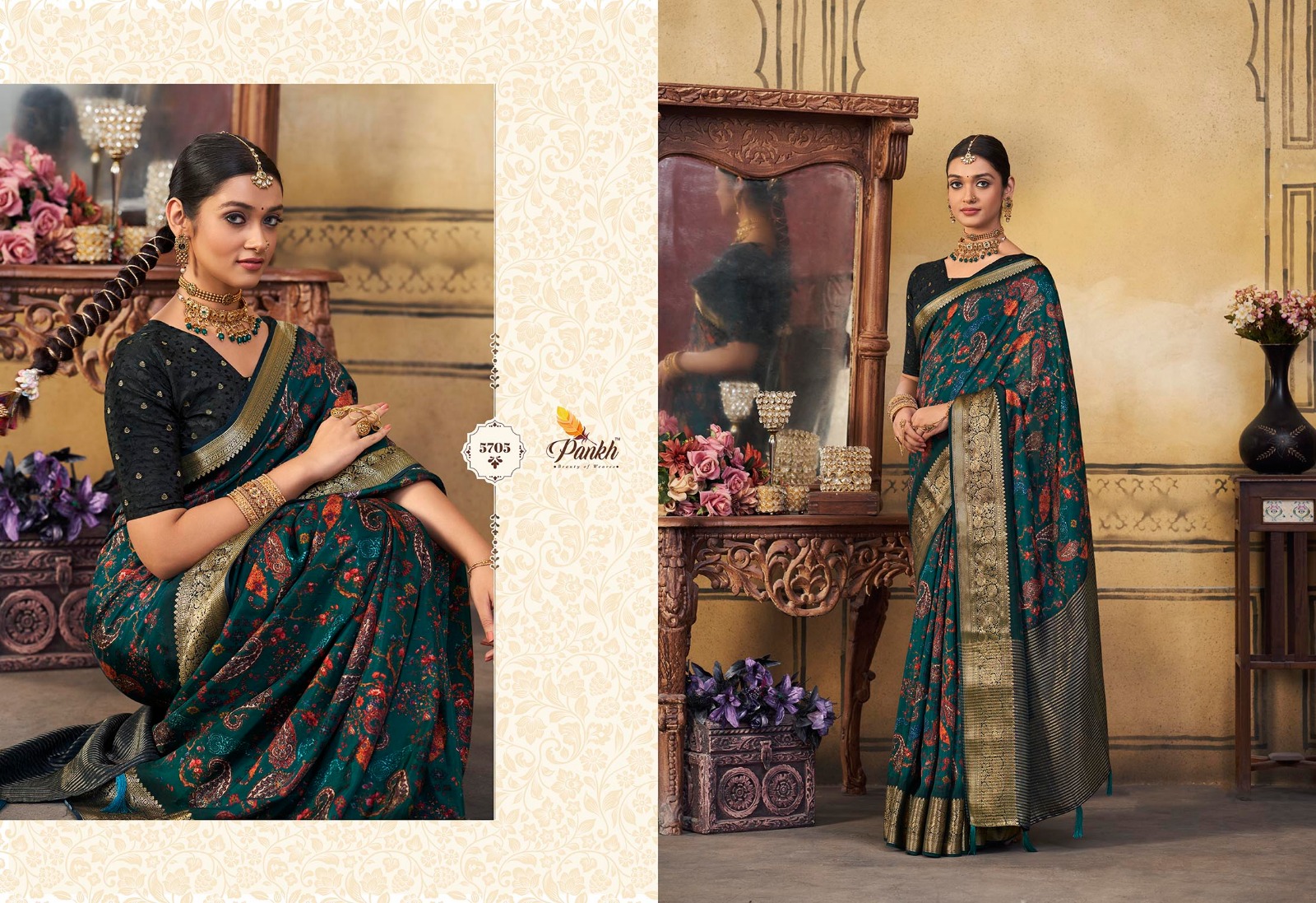 pink lotus pankh Morwen Vol 1 viscose catchy look saree catalog