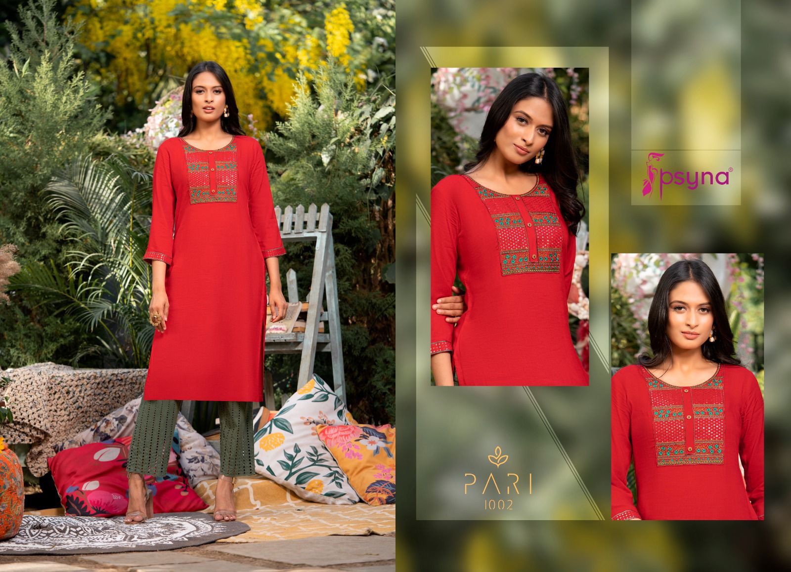 psyna pari 10 rayon elegant kurti catalog