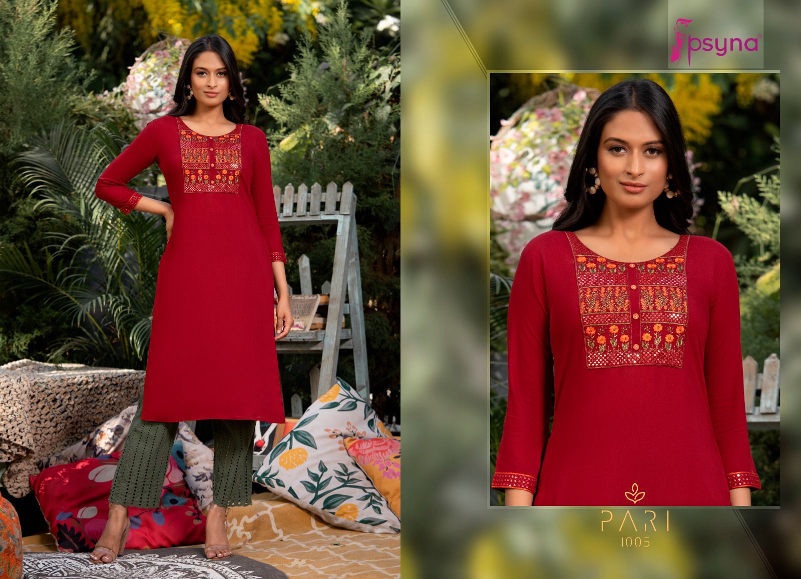 psyna pari 10 rayon elegant kurti catalog