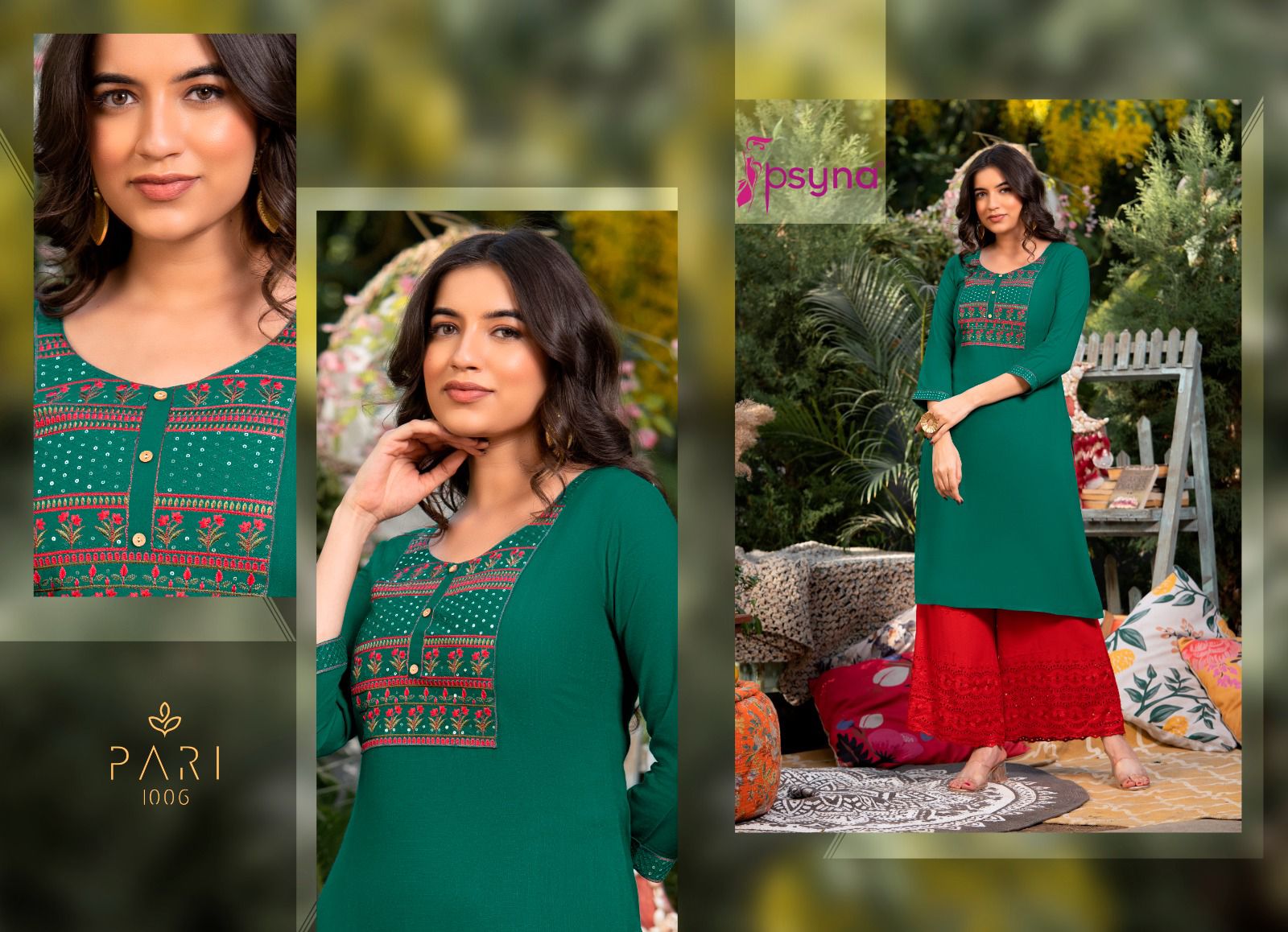 psyna pari 10 rayon elegant kurti catalog