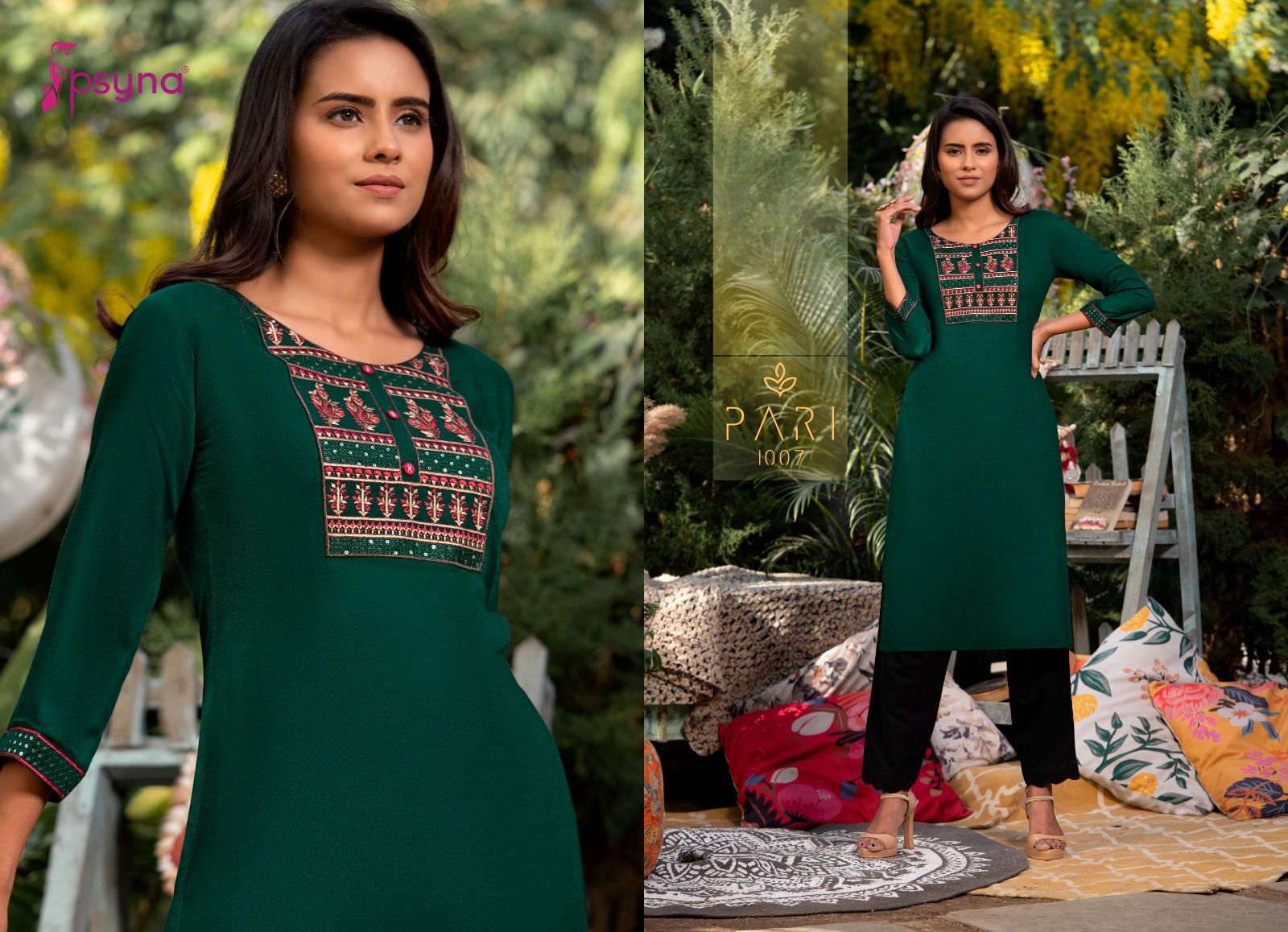 psyna pari 10 rayon elegant kurti catalog