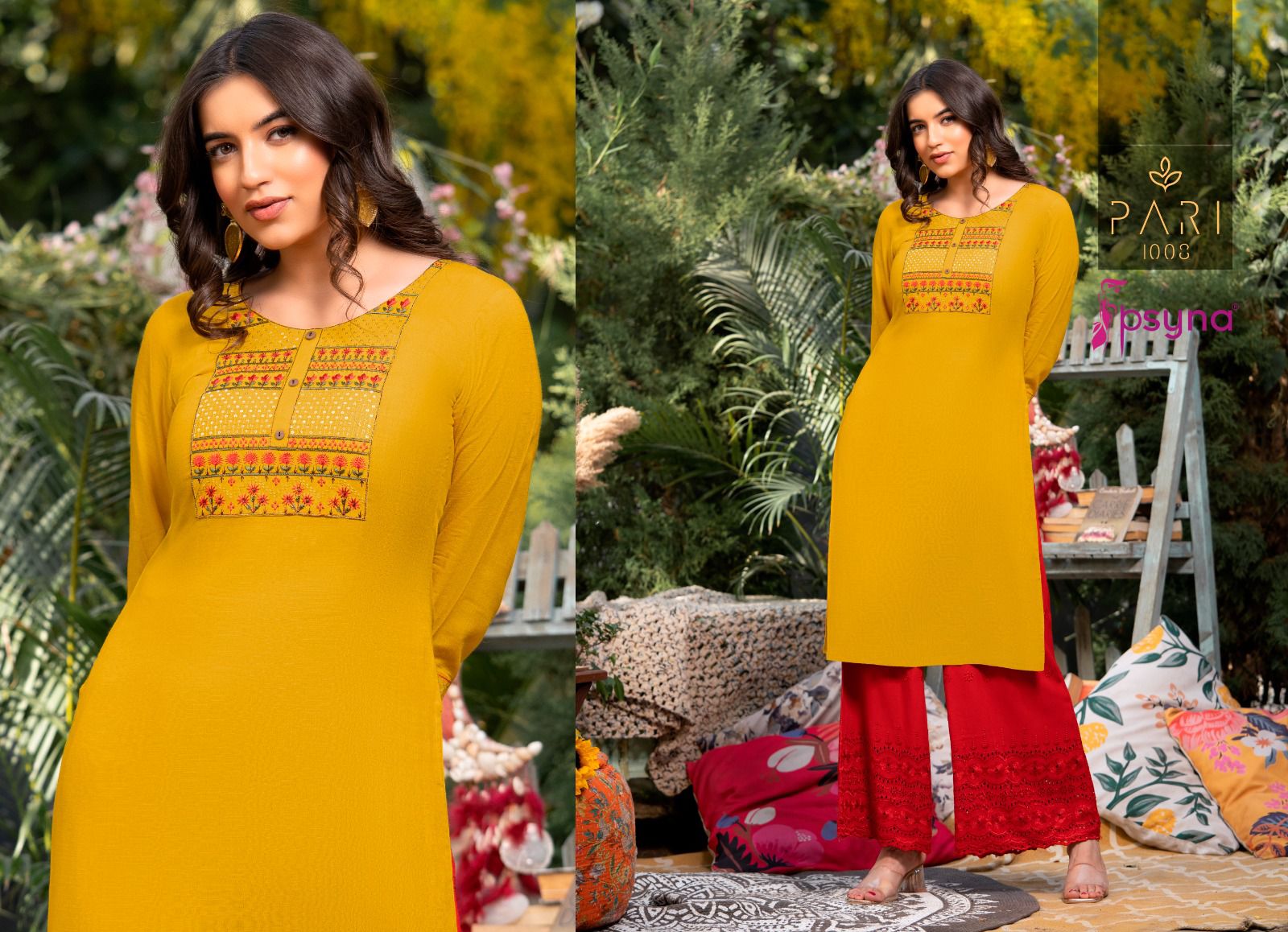 psyna pari 10 rayon elegant kurti catalog