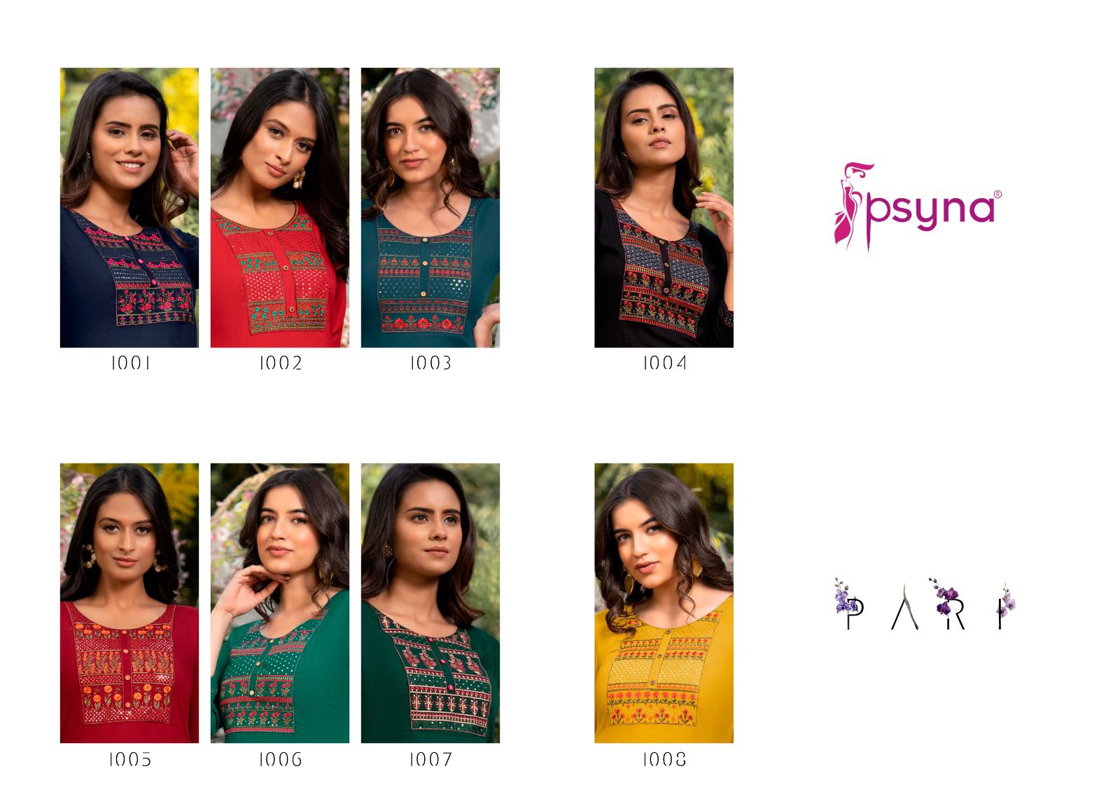 psyna pari 10 rayon elegant kurti catalog