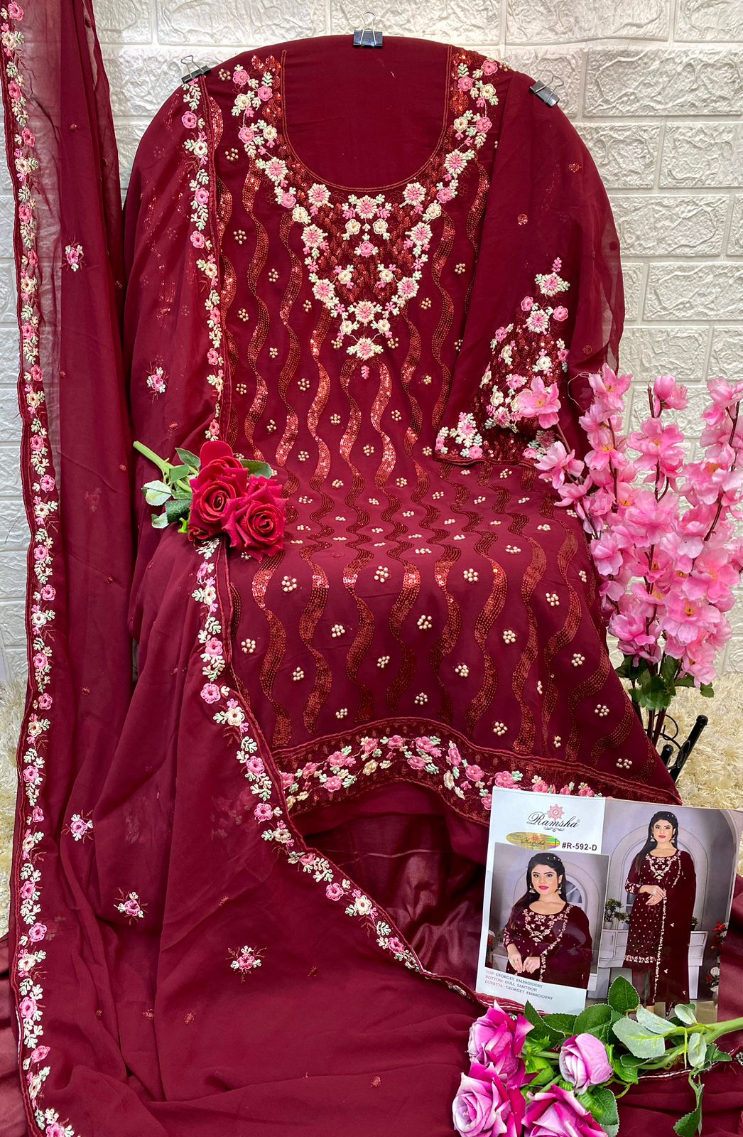 ramsha ramsha r 592 nx georgette gorgeous look salwar suit catalog