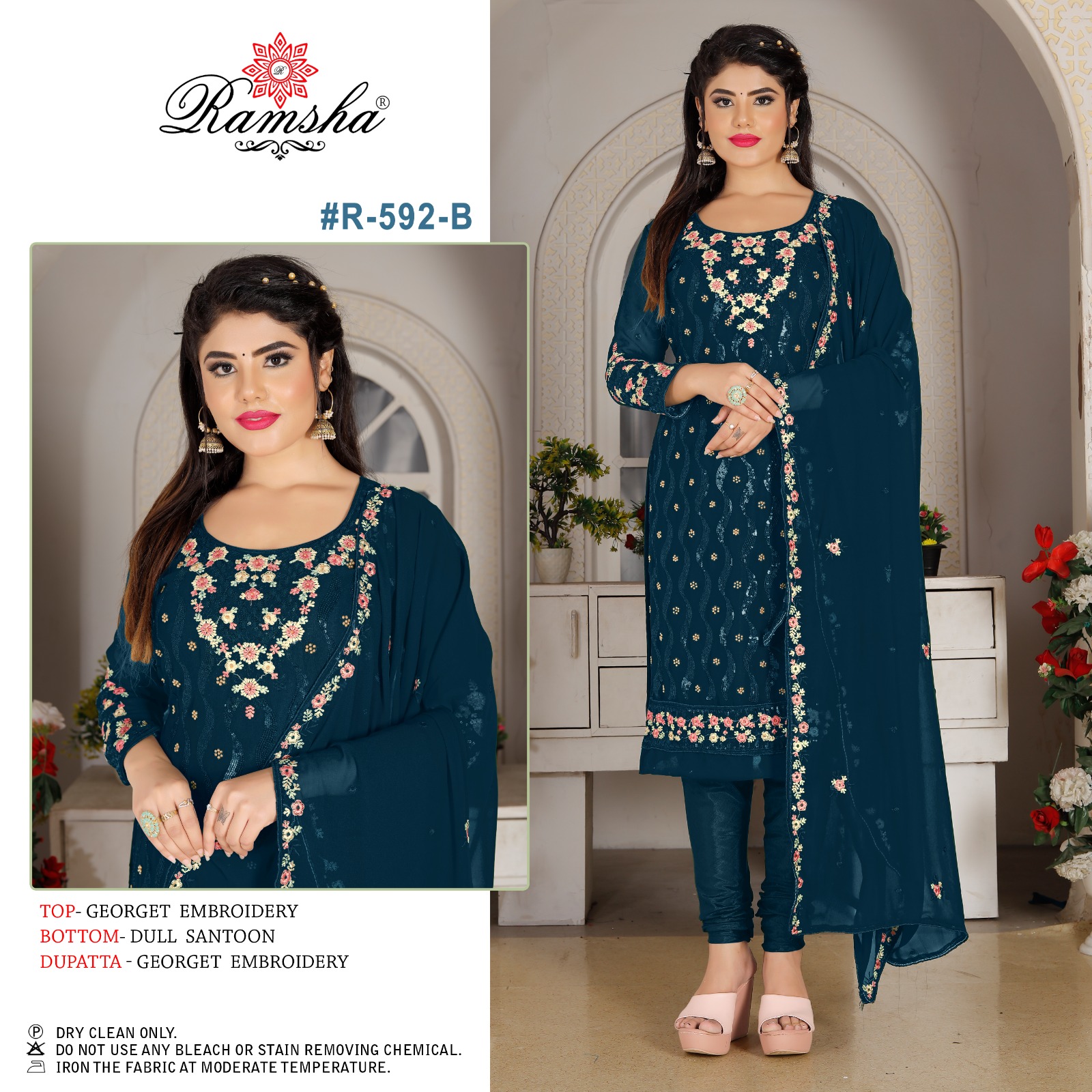 ramsha ramsha r 592 nx georgette gorgeous look salwar suit catalog