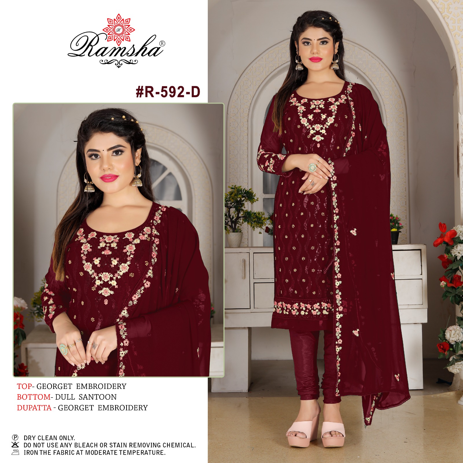 ramsha ramsha r 592 nx georgette gorgeous look salwar suit catalog