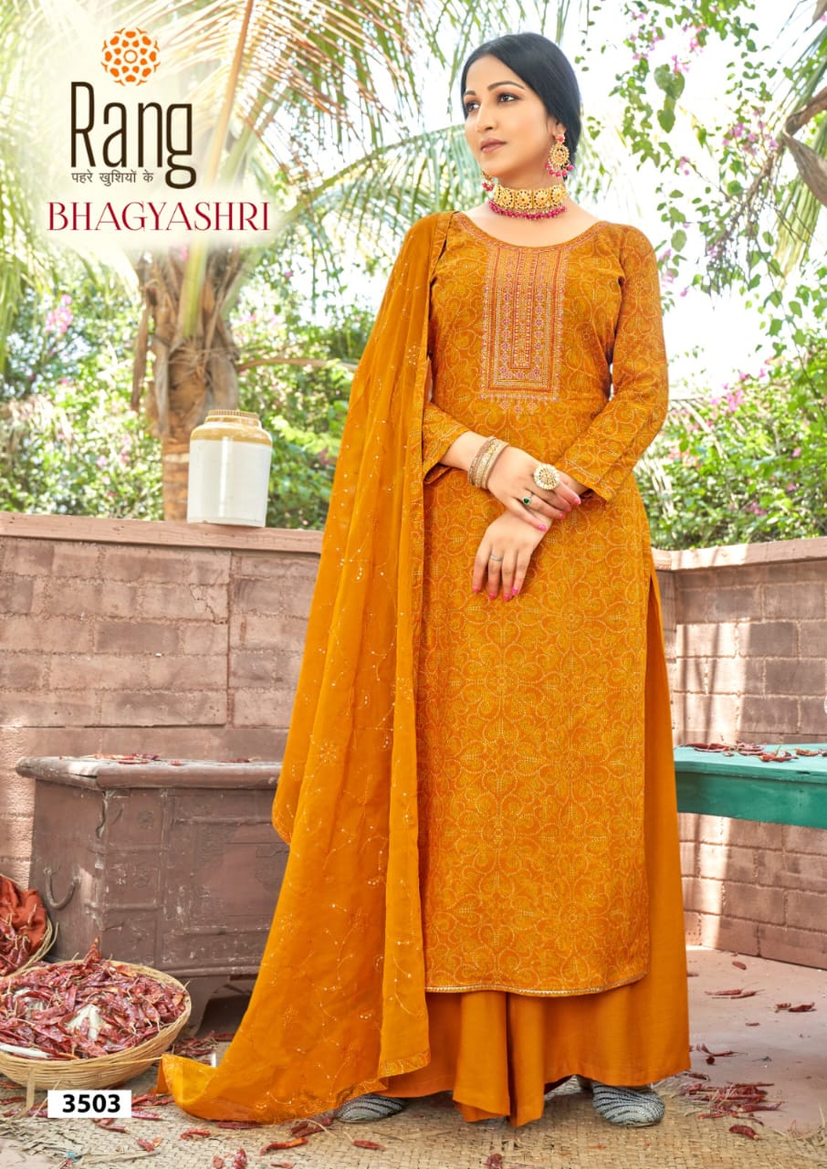 rang Bhagyashri rayon exclusive print salwar suit catalog