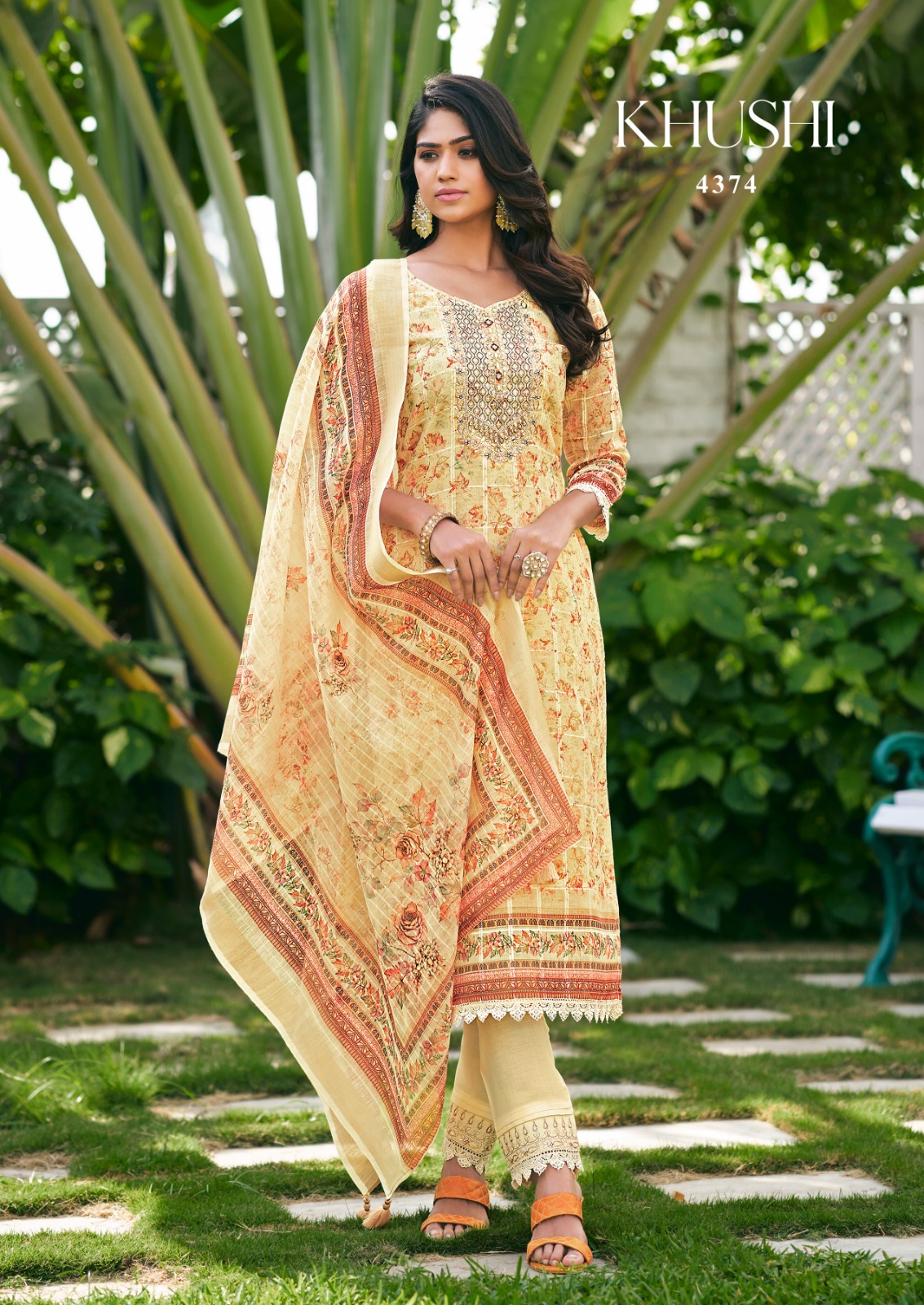 rangoon khushi cotton exclusive print top bottom with dupatta catalog