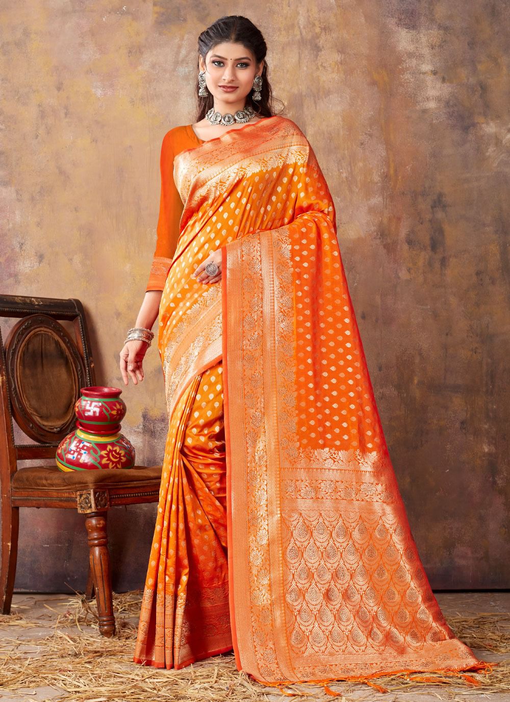 sangam print akansha Banarasi Silk elegant look saree catalog