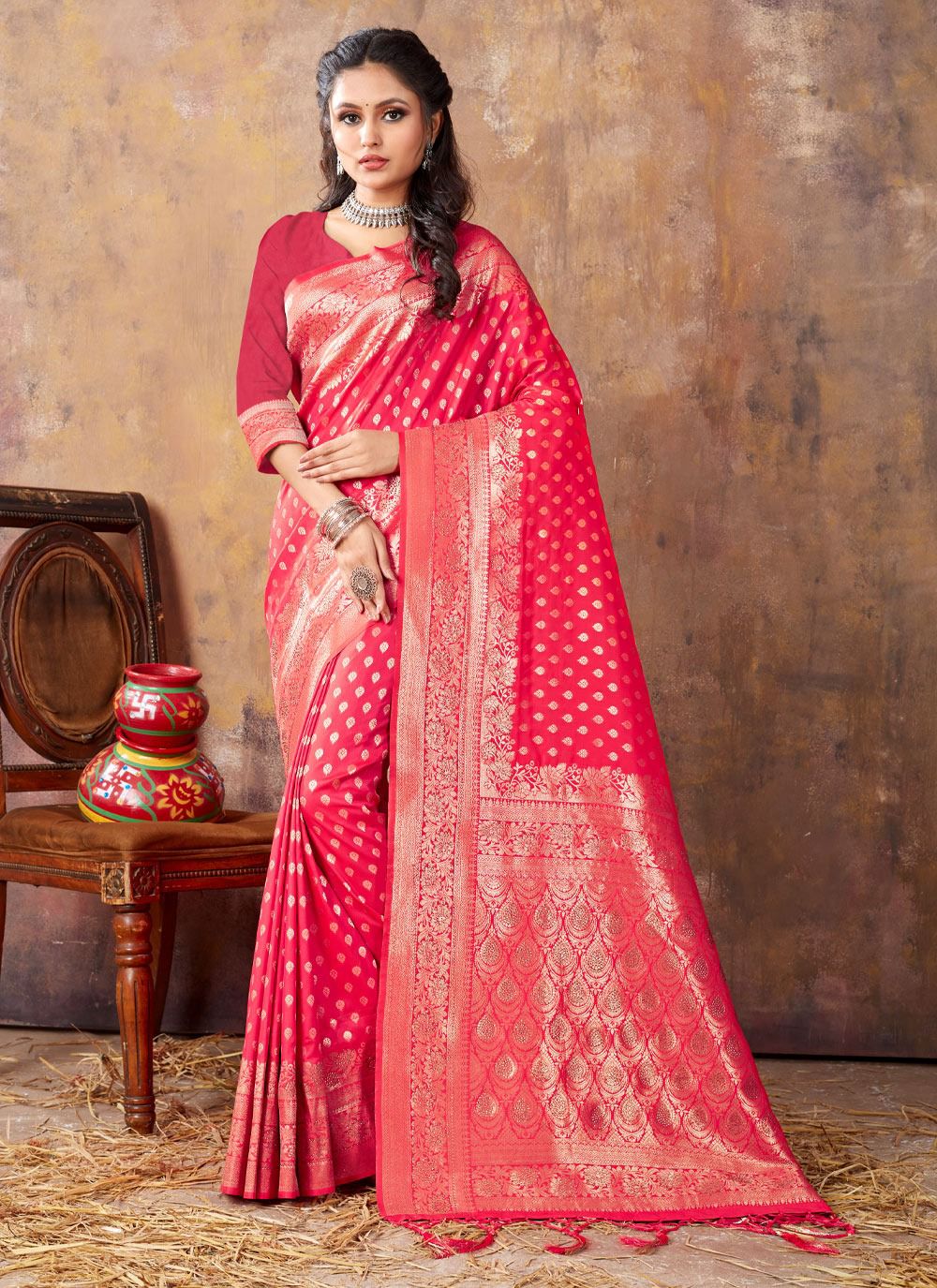 sangam print akansha Banarasi Silk elegant look saree catalog