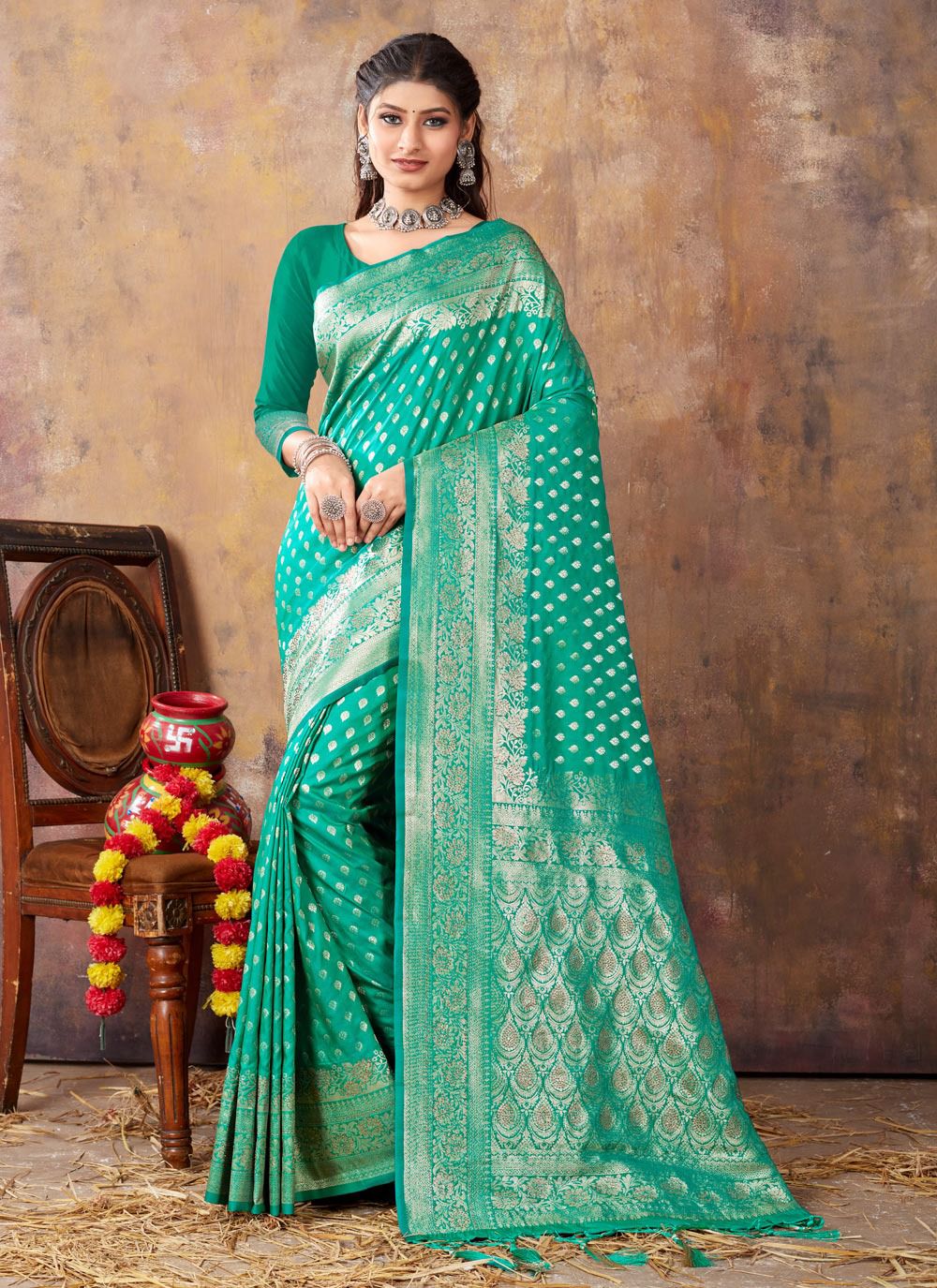 sangam print akansha Banarasi Silk elegant look saree catalog