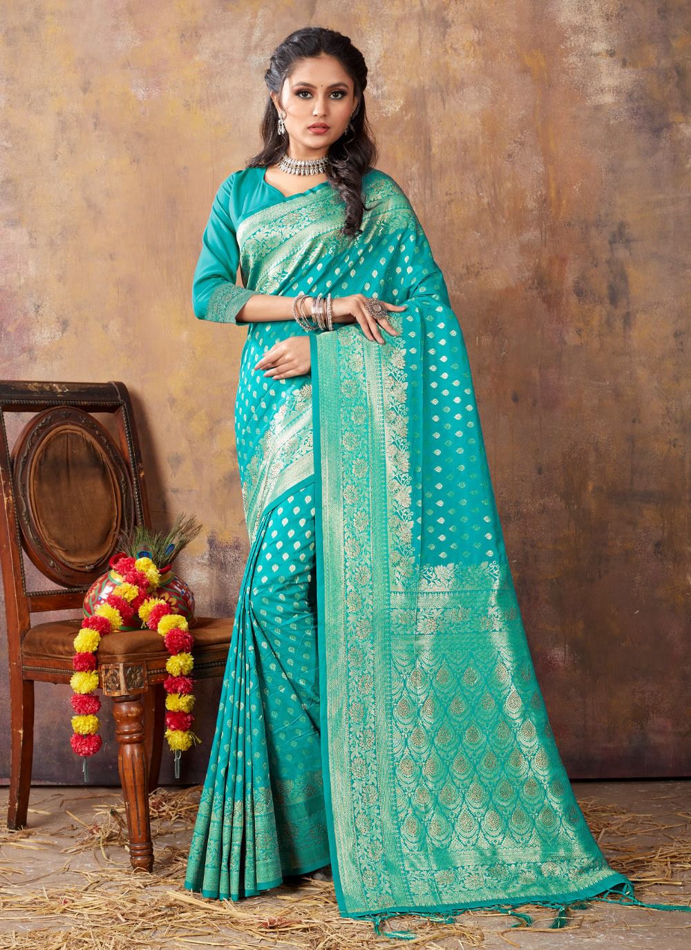 sangam print akansha Banarasi Silk elegant look saree catalog