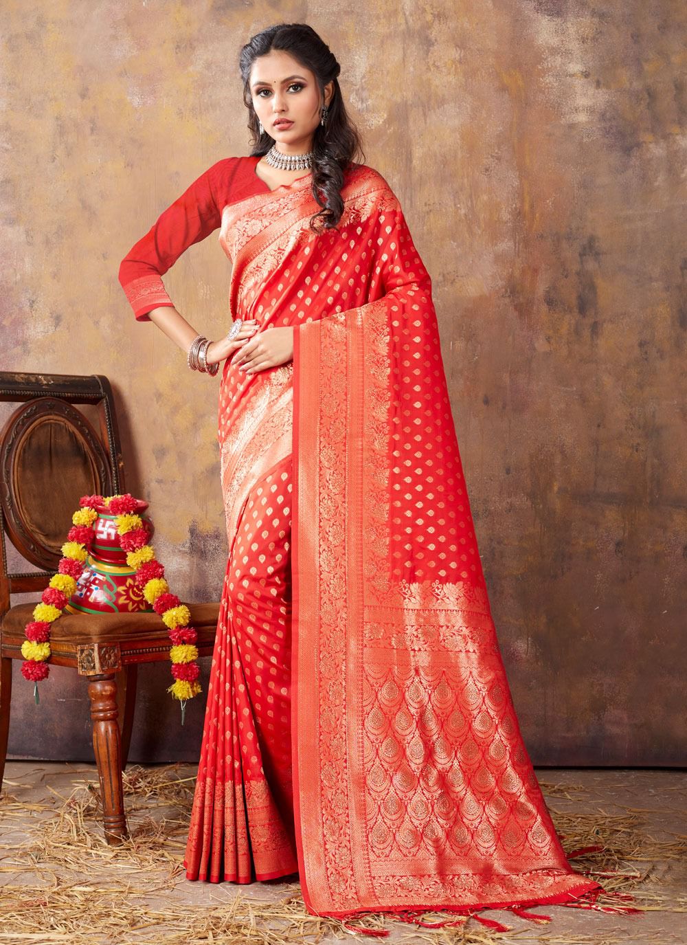 sangam print akansha Banarasi Silk elegant look saree catalog