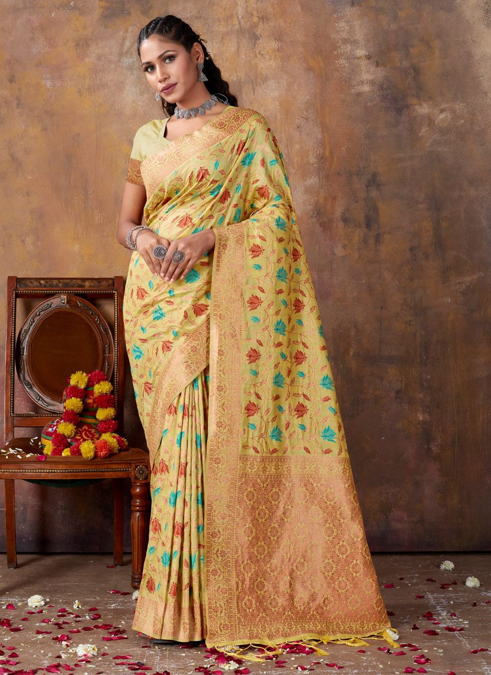 sangam print amanat silk gorgeous look saree catalog