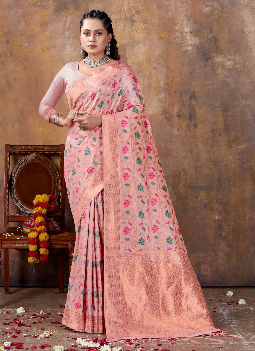 sangam print amanat silk gorgeous look saree catalog