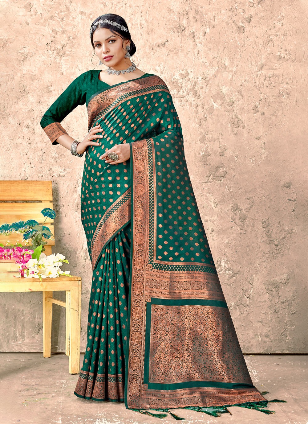 sangam print gulshan Kanjivaram Silk authentic fabrics saree catalog