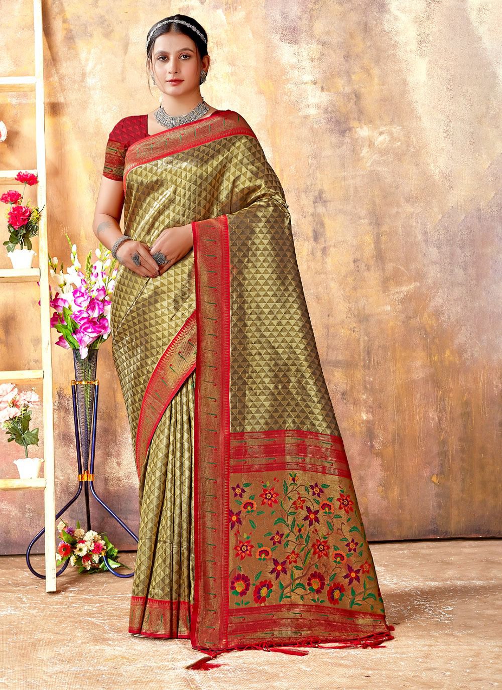 sangam print jyoti Kanjivaram Silk authentic fabrics saree catalog