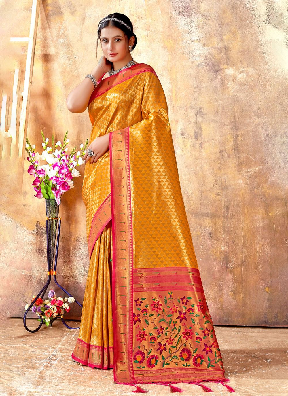 sangam print jyoti Kanjivaram Silk authentic fabrics saree catalog