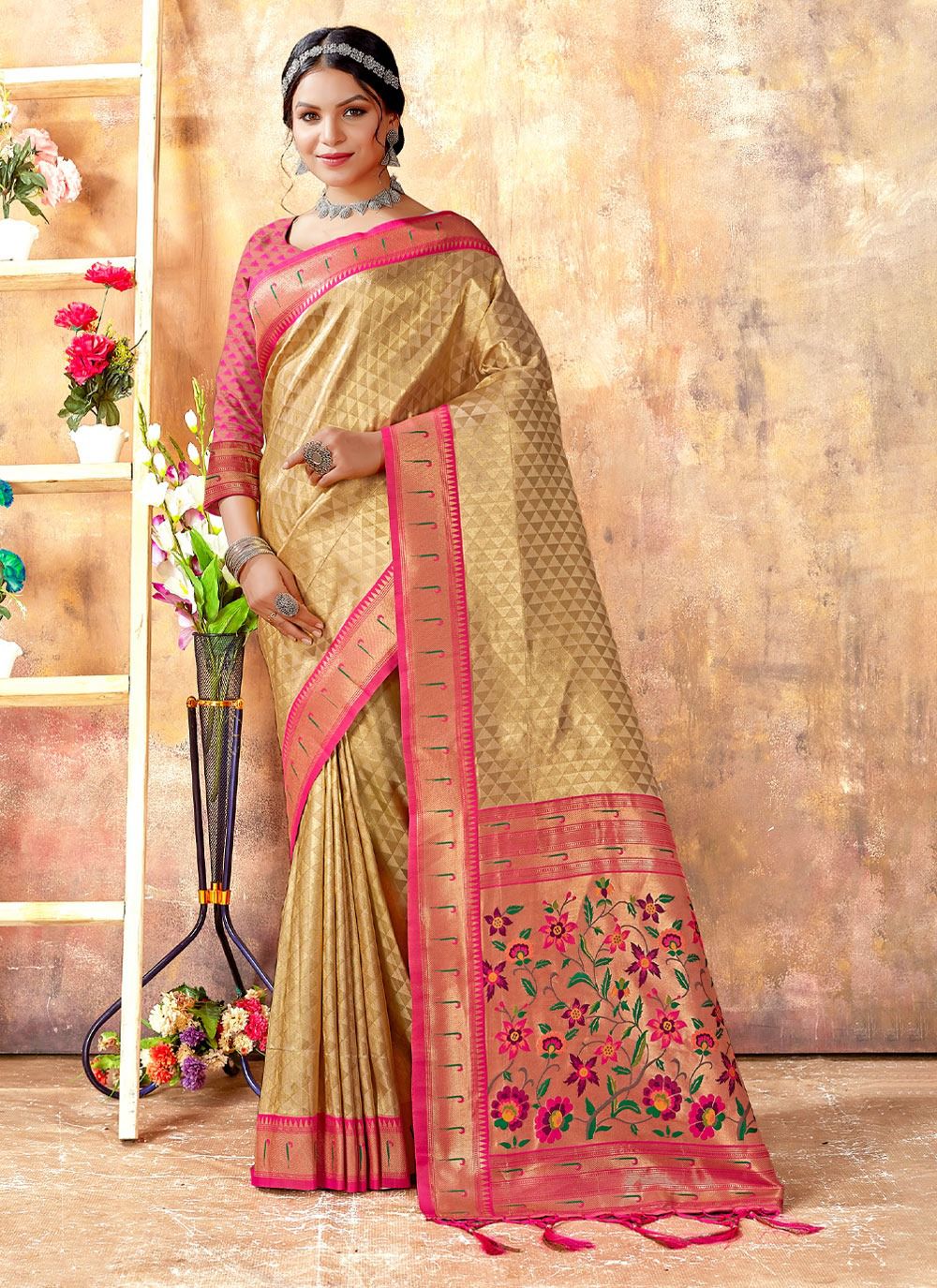 sangam print jyoti Kanjivaram Silk authentic fabrics saree catalog