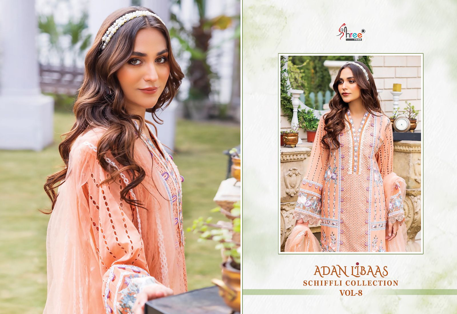 shree fabs adan libaas schiffli collection vol 08 cotton new and modern look salwar suit catalog