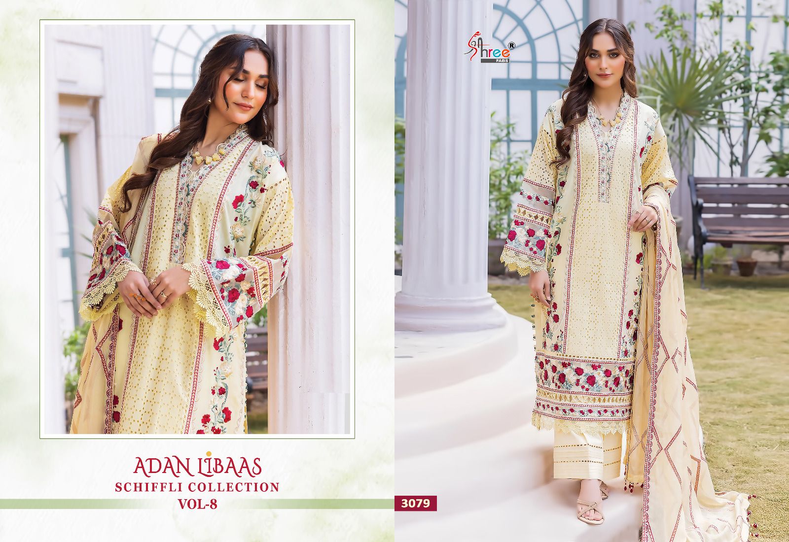 shree fabs adan libaas schiffli collection vol 08 cotton new and modern look salwar suit catalog