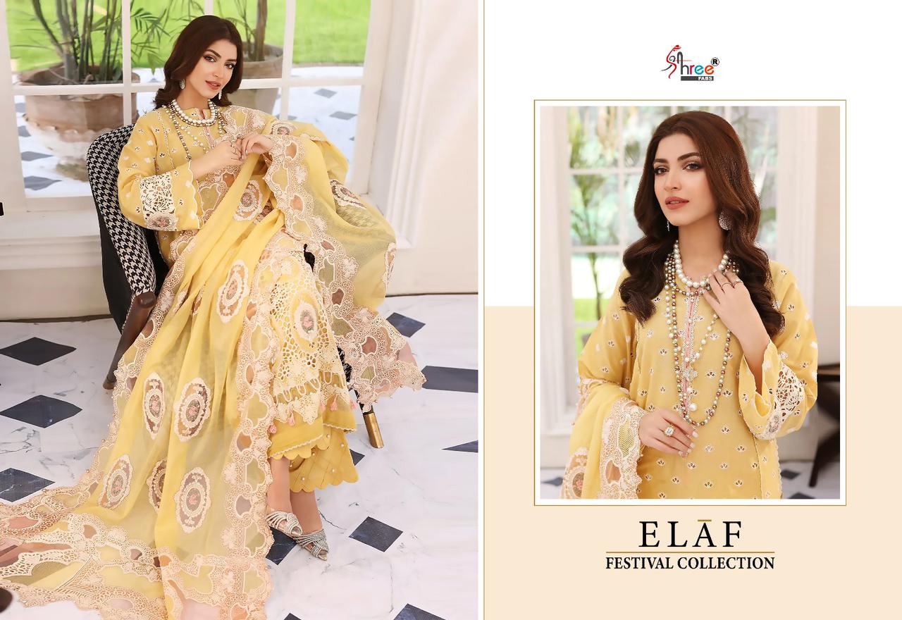 shree fabs elaf festival collection cotton gorgeous look salwar suit catalog