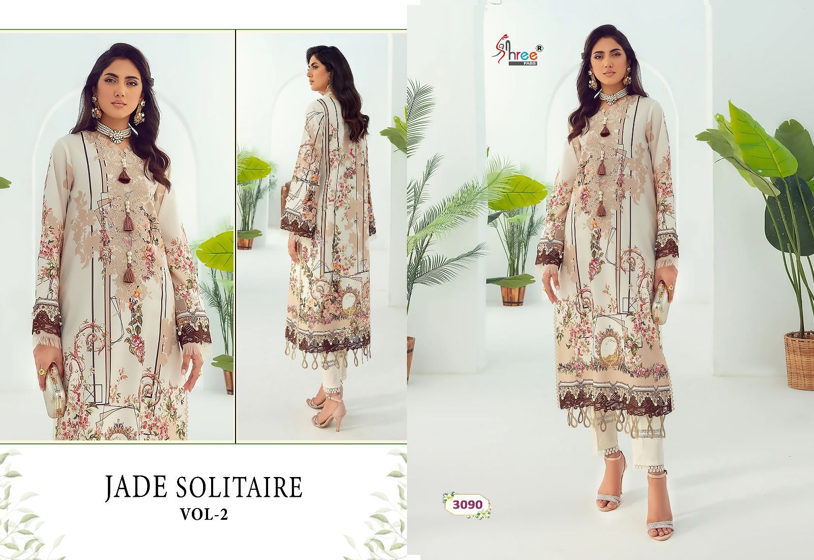 shree fabs jade solitaire 02 cotton decent embrodiery look salwar suit with cotton dupatta catalog