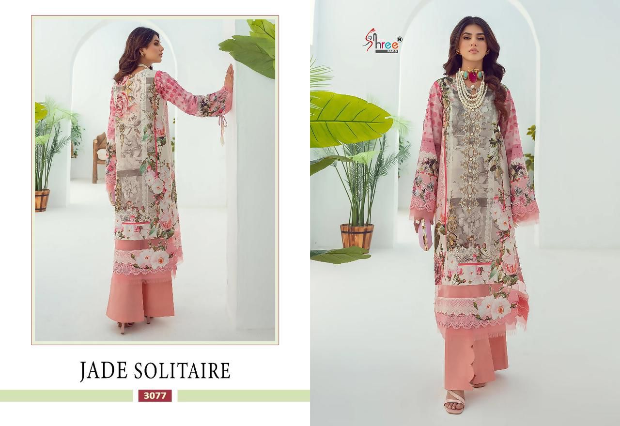 shree fabs jade solitaire cotton catchy look salwar suit with chiffon dupatta catalog