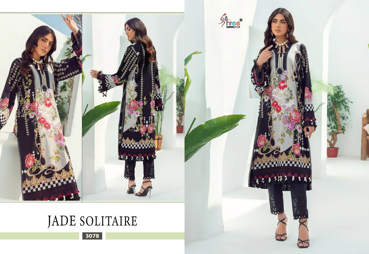 shree fabs jade solitaire cotton catchy look salwar suit with chiffon dupatta catalog