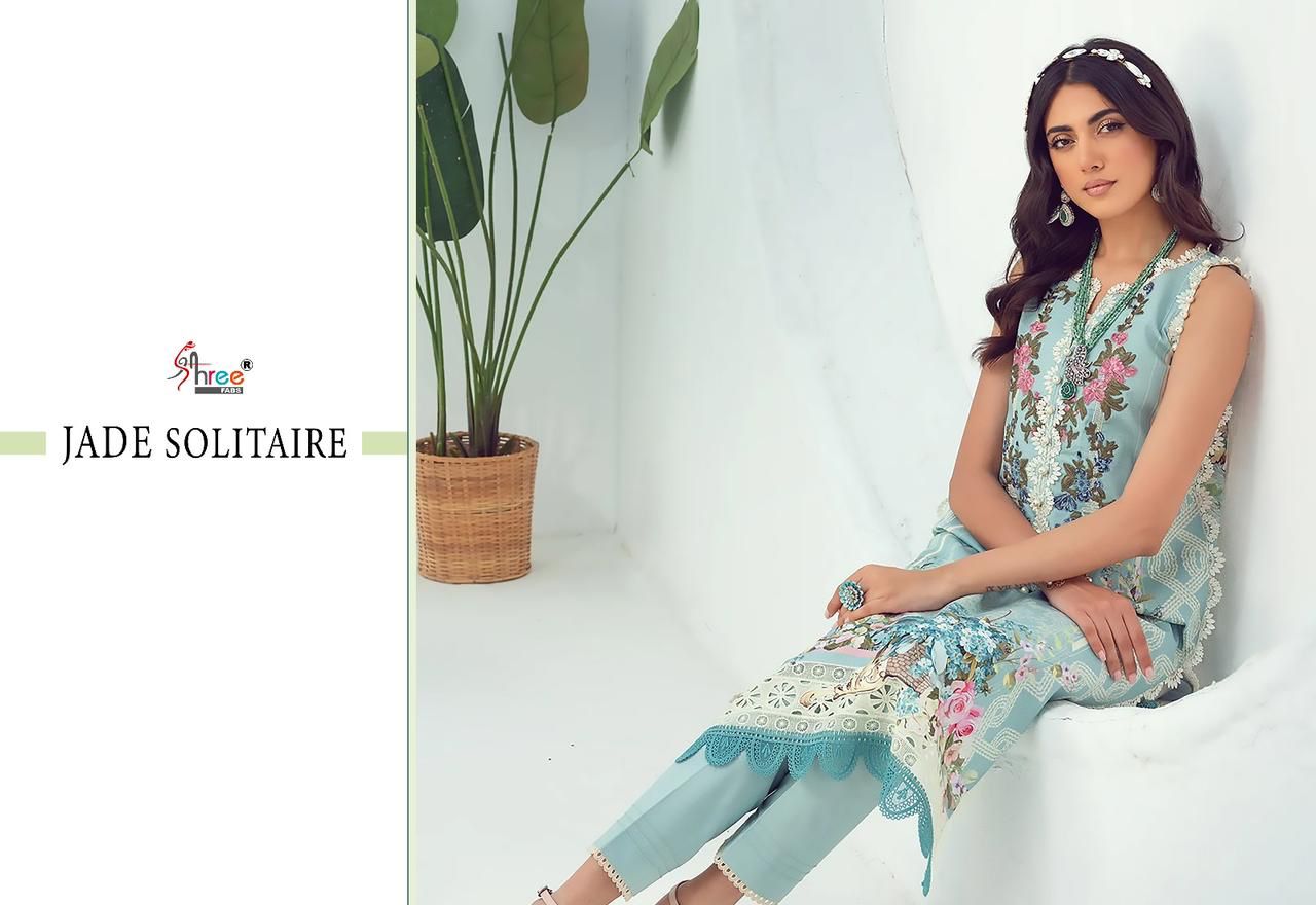 shree fabs jade solitaire cotton catchy look salwar suit with chiffon dupatta catalog