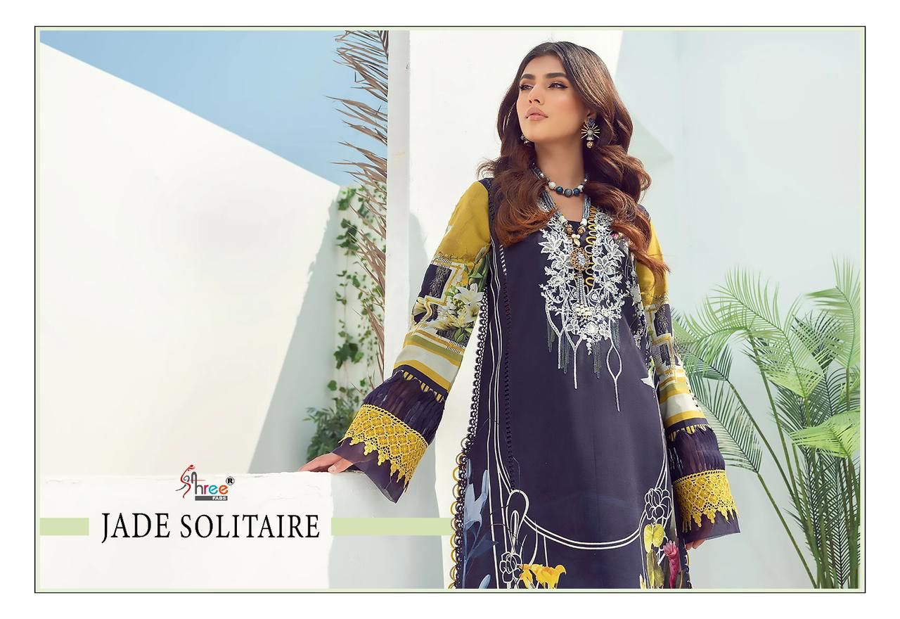 shree fabs jade solitaire cotton catchy look salwar suit with chiffon dupatta catalog