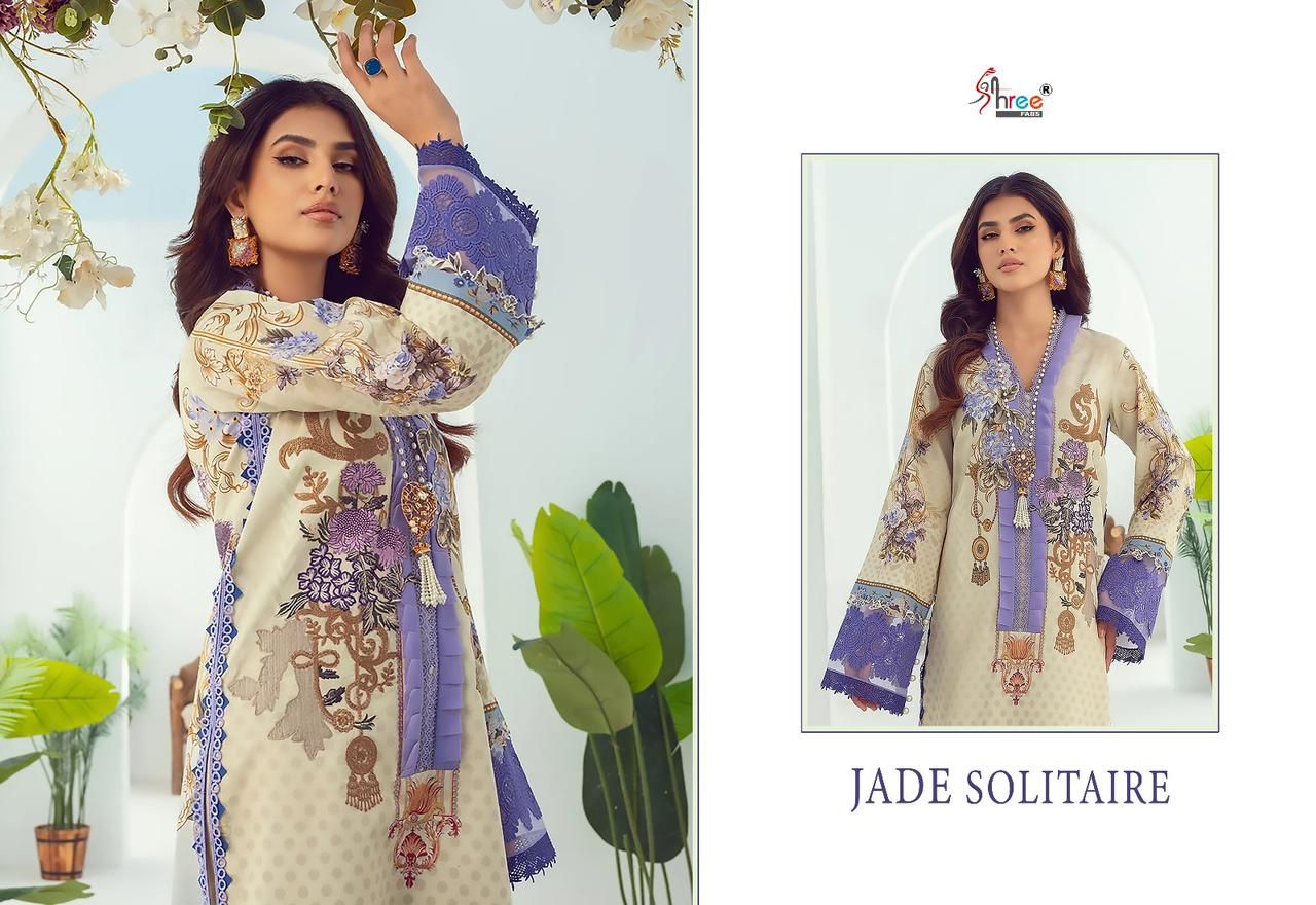 shree fabs jade solitaire cotton catchy look salwar suit with chiffon dupatta catalog