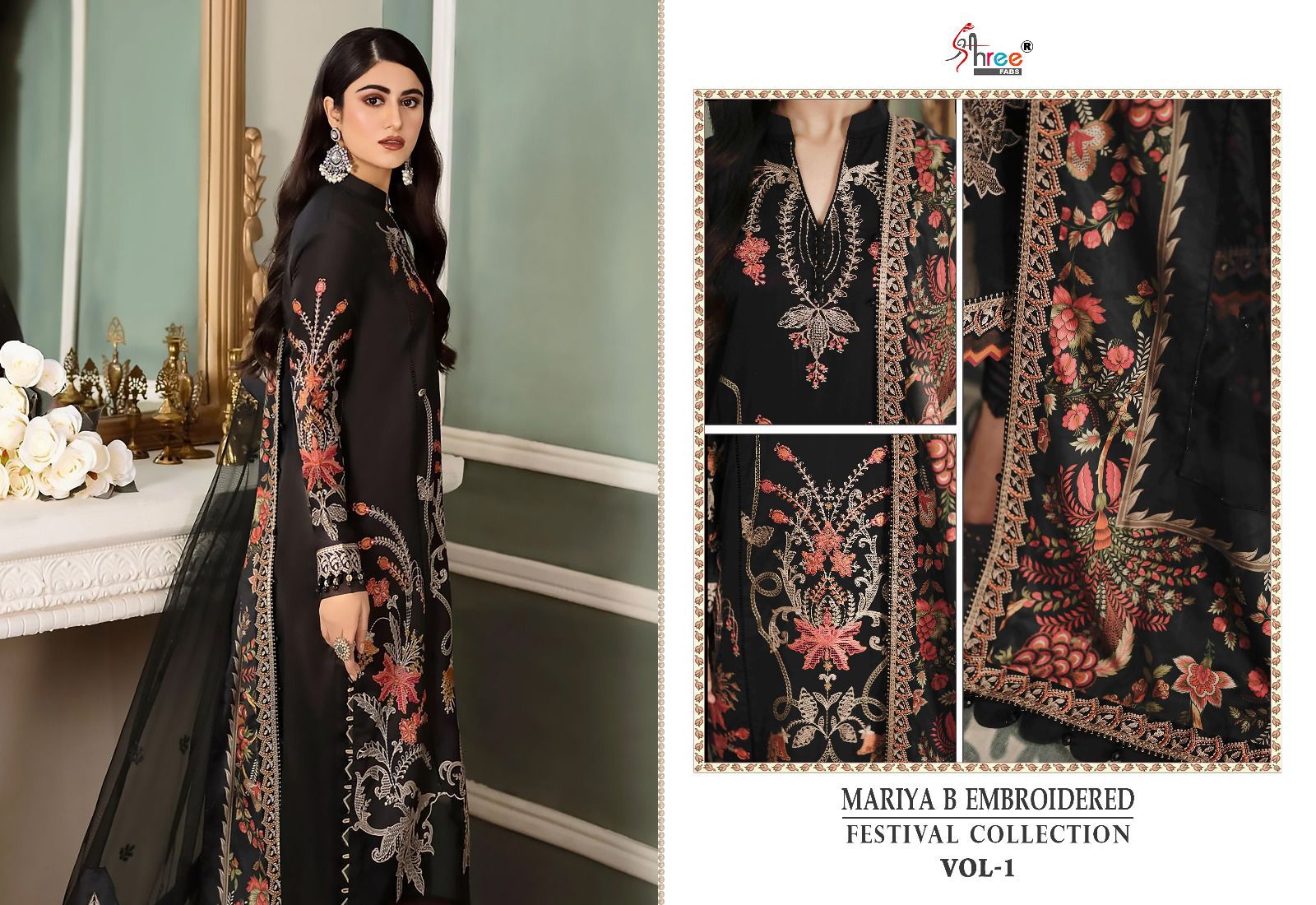 shree fabs Maria b embroidered festival collection vol 1 rayon elegant salwar suit catalog