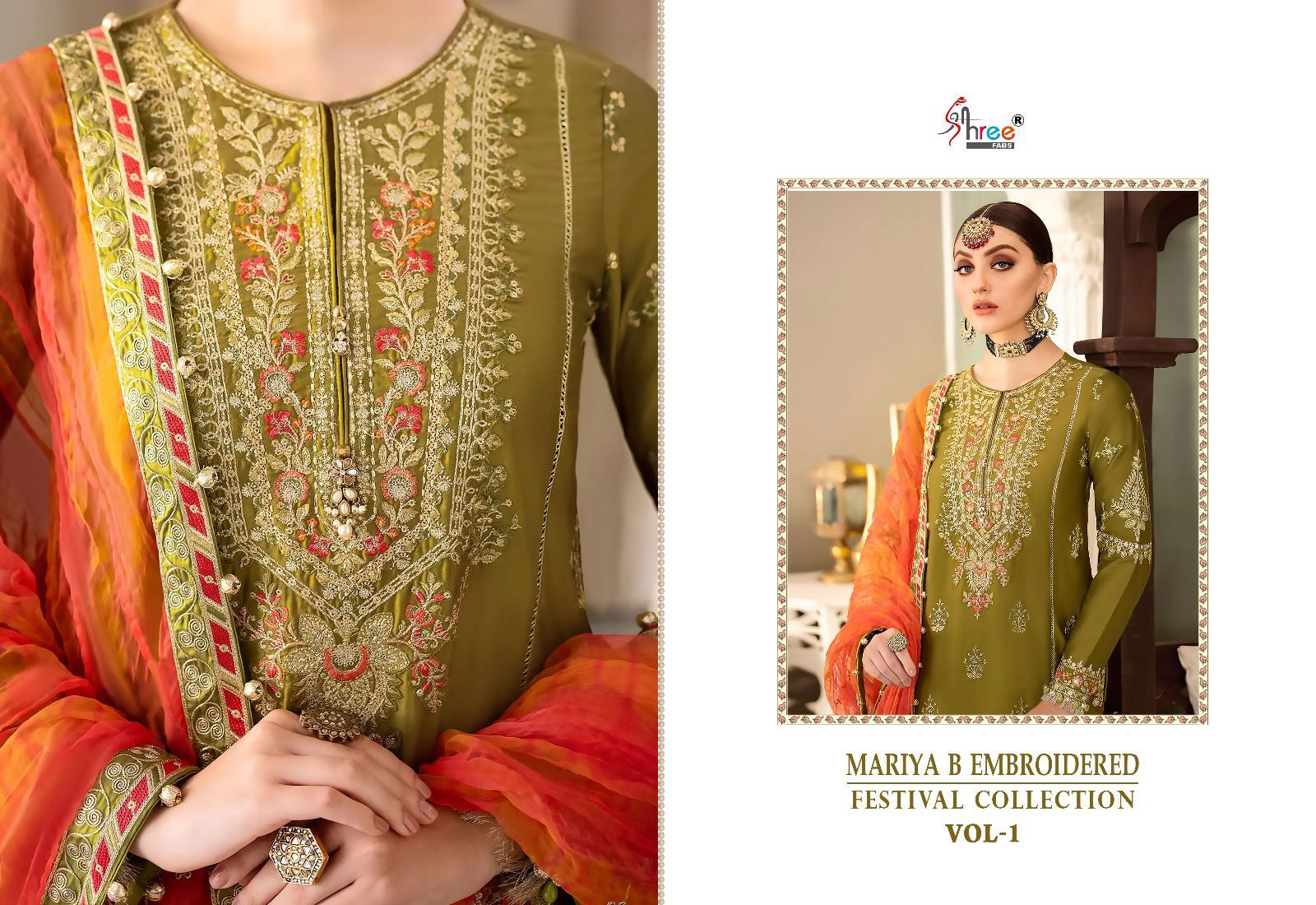 shree fabs Maria b embroidered festival collection vol 1 rayon elegant salwar suit catalog