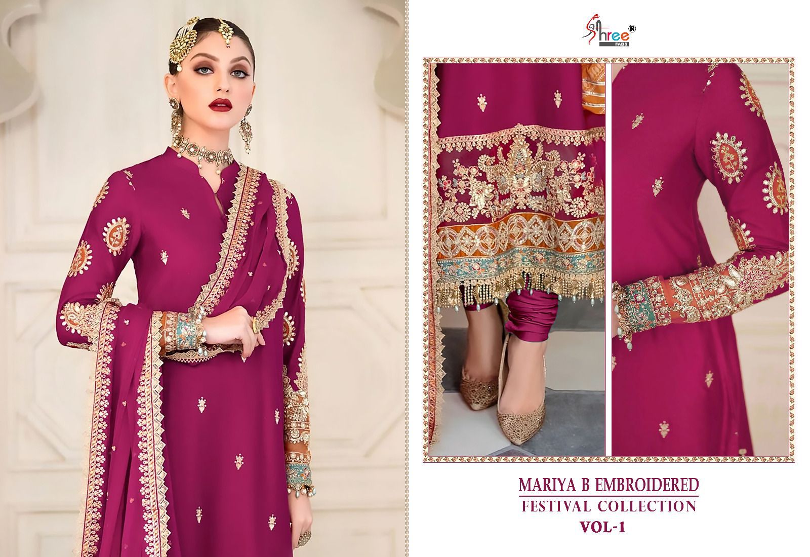 shree fabs Maria b embroidered festival collection vol 1 rayon elegant salwar suit catalog