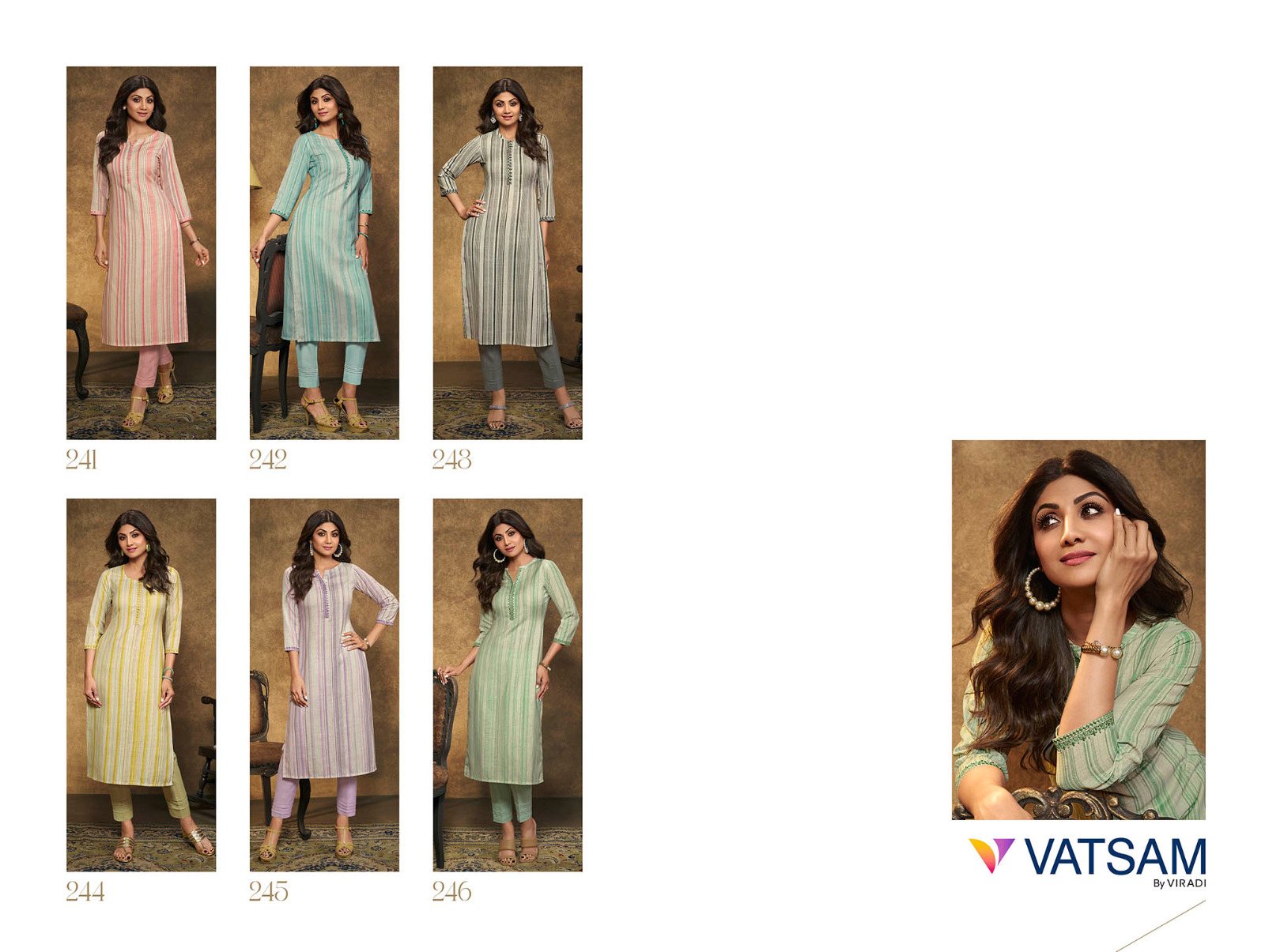 viradi fashion vastam shilpa 2 linen decent embroidery look top with bottom catalog