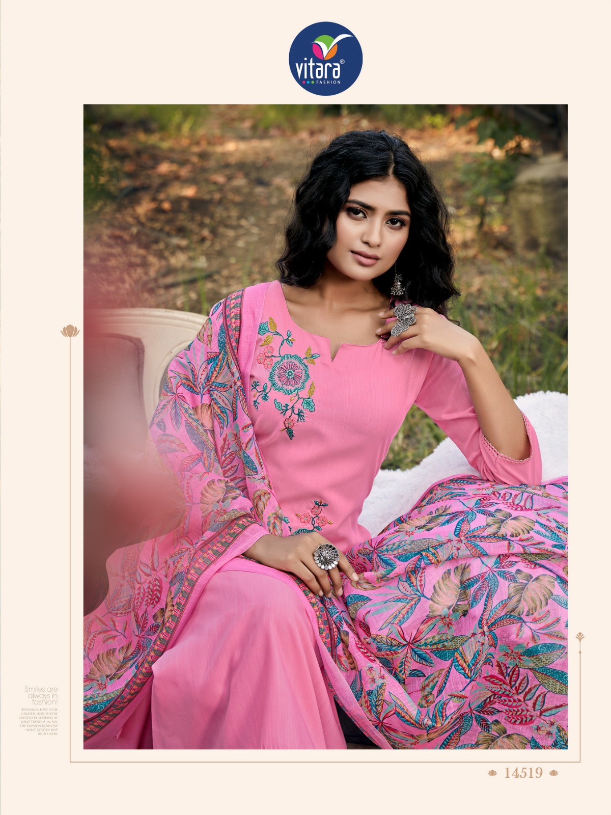 vitara fashion ofira cotton gorgeous look top bottom with dupatta catalog