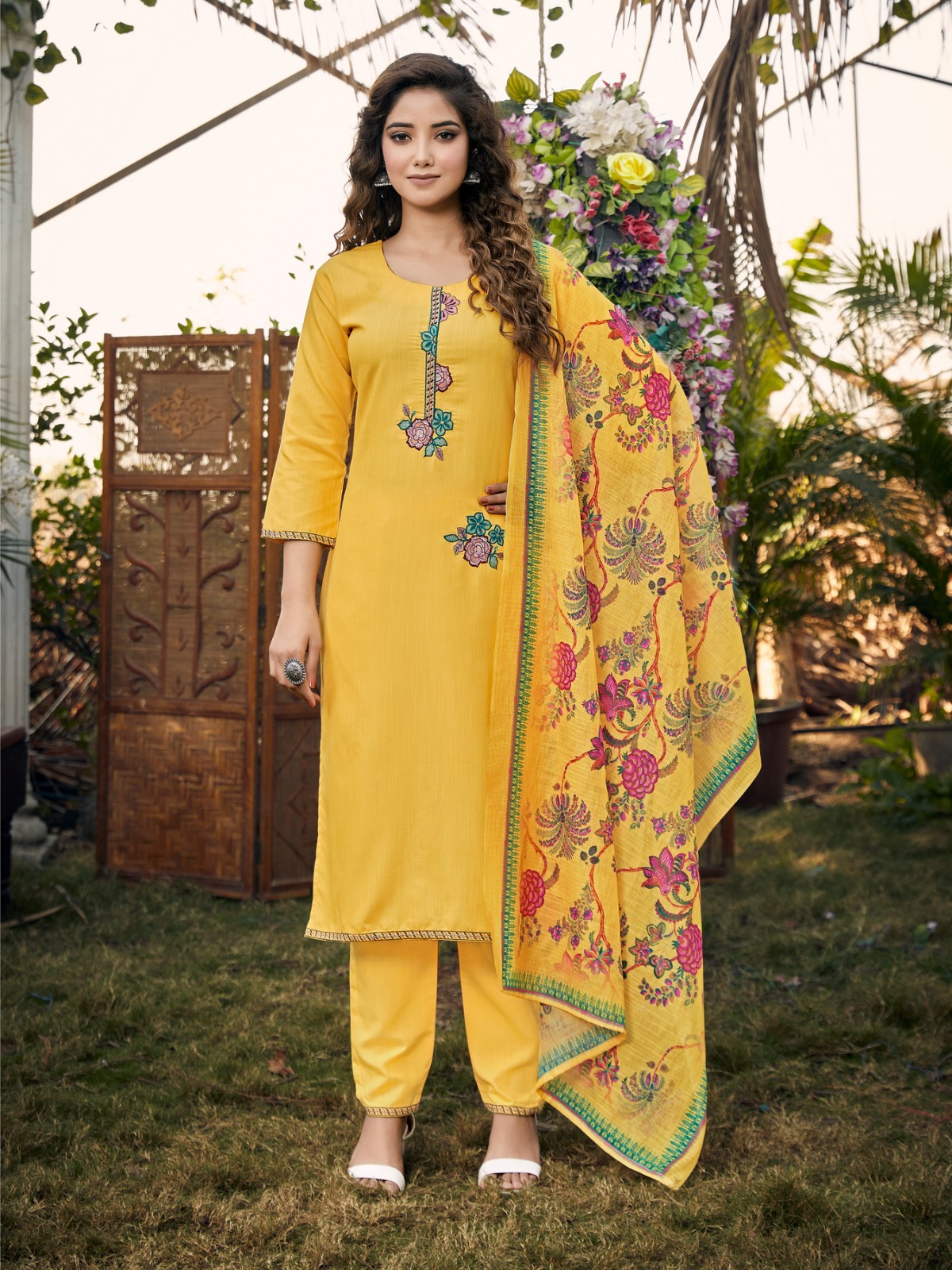 vitara fashion ofira cotton gorgeous look top bottom with dupatta catalog