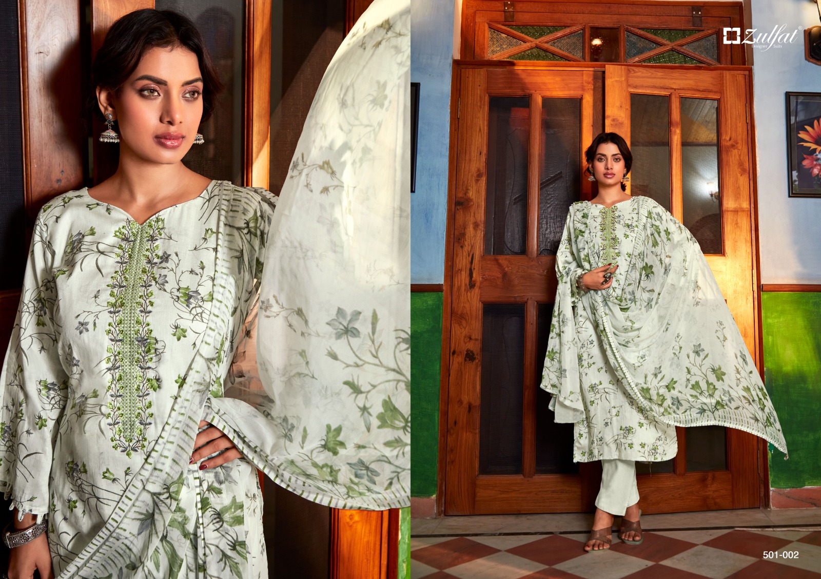 zulfat designer suit dilreet jam cotton regal look salwar suit catalog