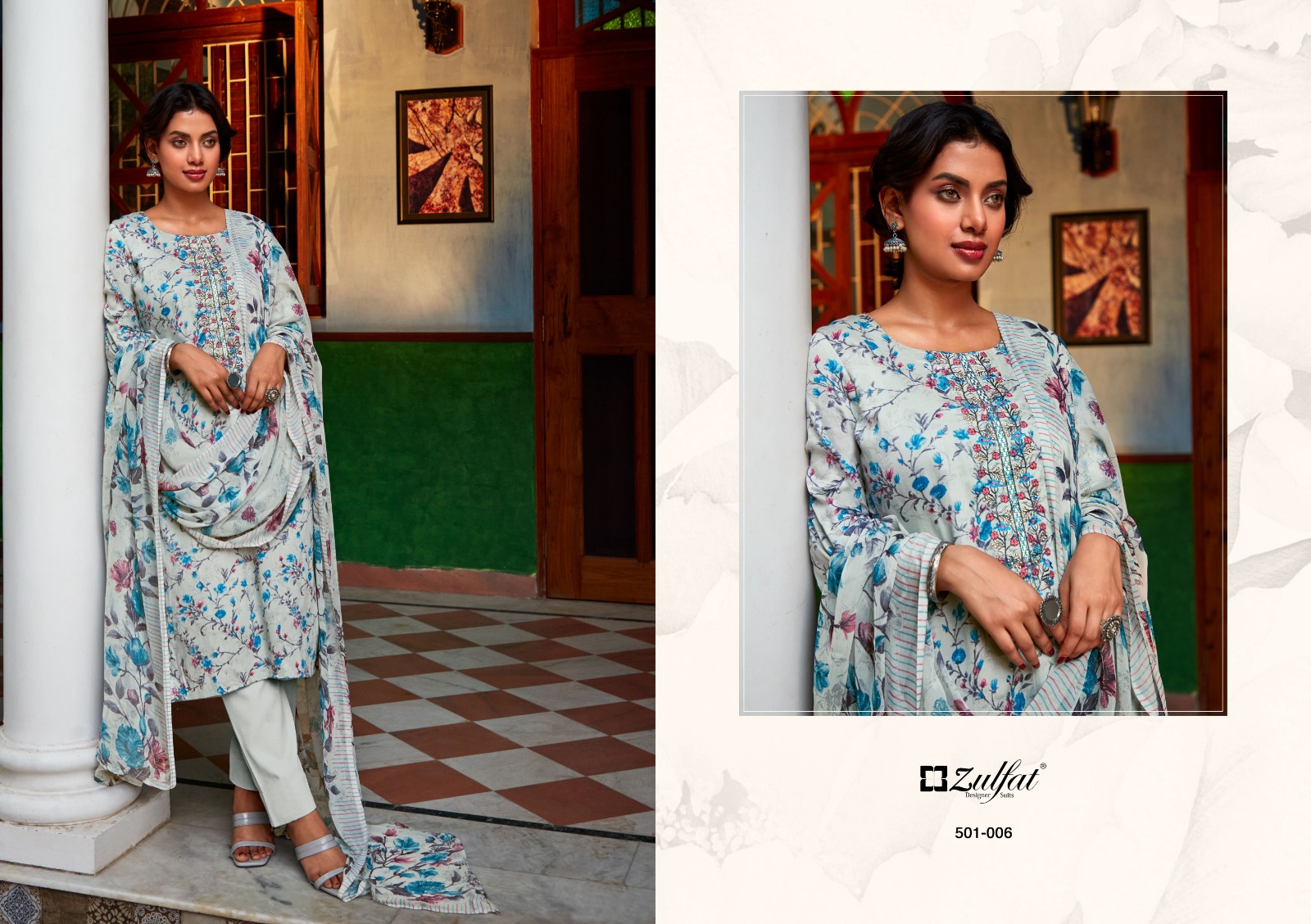 zulfat designer suit dilreet jam cotton regal look salwar suit catalog