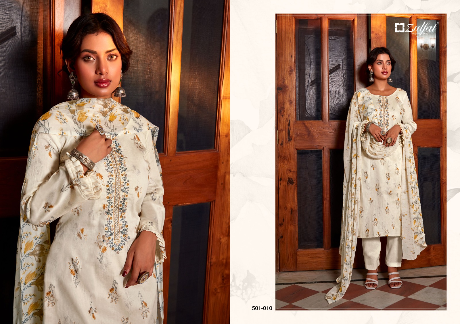 zulfat designer suit dilreet jam cotton regal look salwar suit catalog