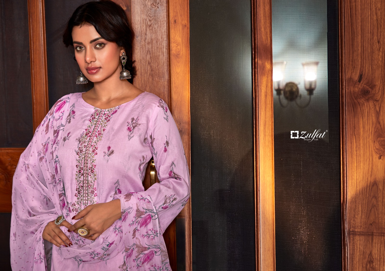 zulfat designer suit dilreet jam cotton regal look salwar suit catalog